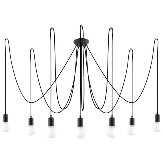 Kronleuchter EDISON 7 schwarz