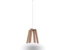 Hängelampe CASCO weiß/naturfarbenes Holz