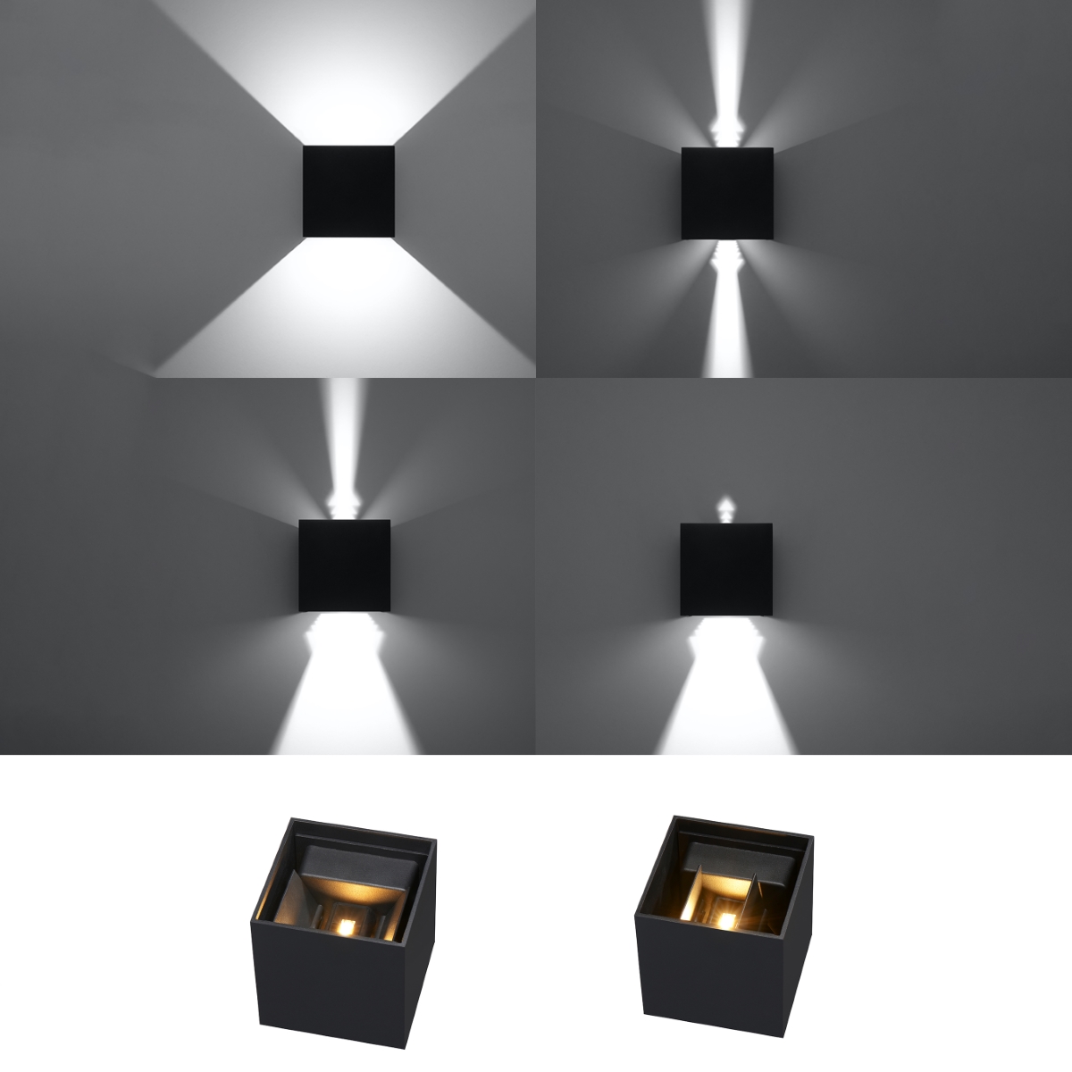 Wandleuchte LUCA schwarz LED IP54