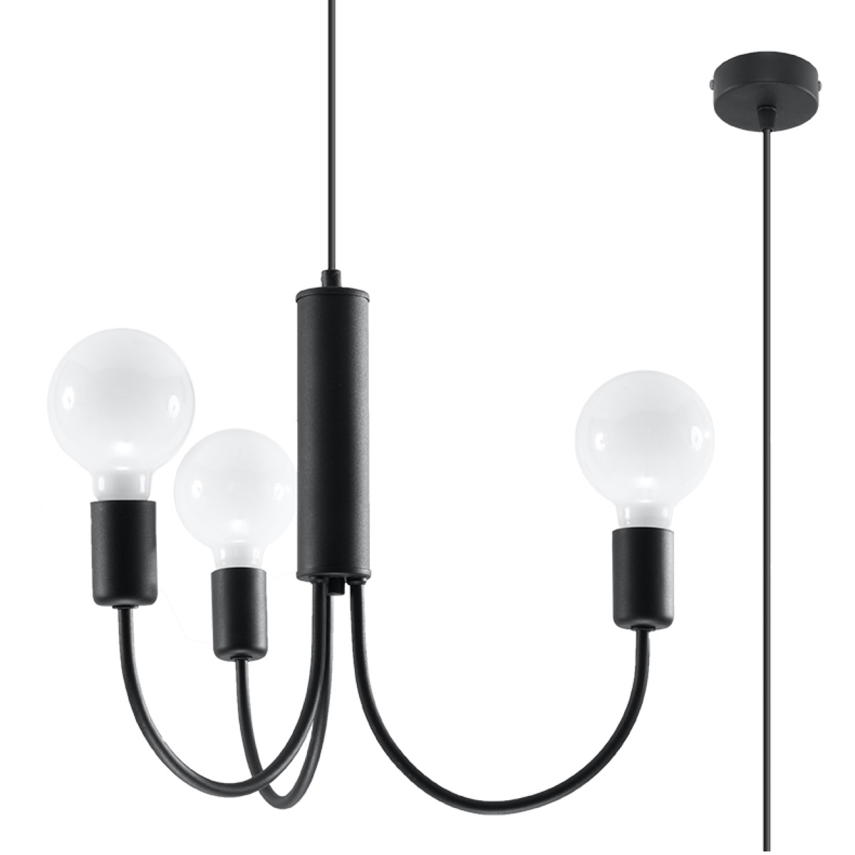 Kronleuchter PICCOLO 3 schwarz
