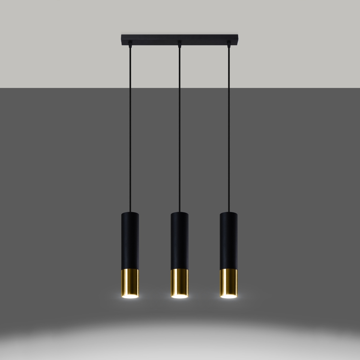 Hängeleuchte LOOPEZ 3L schwarz/gold