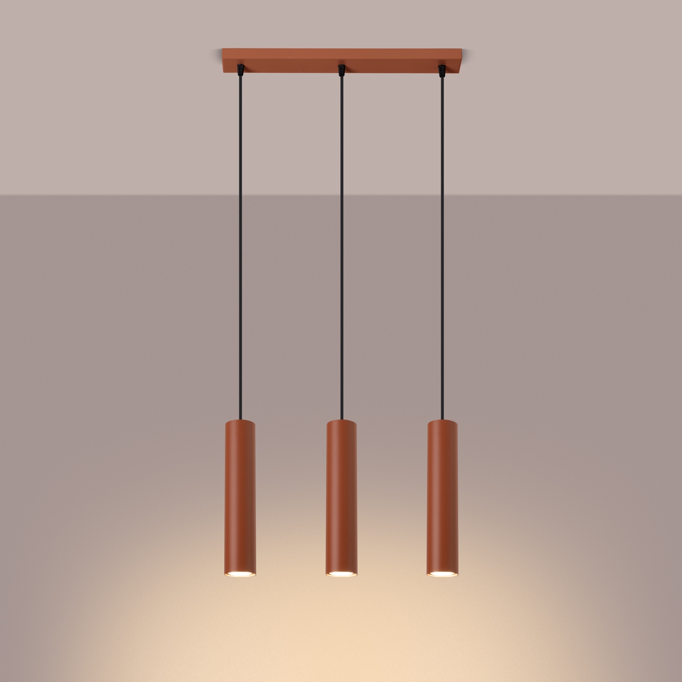 Pendelleuchte LAGOS 3L roter Ocker
