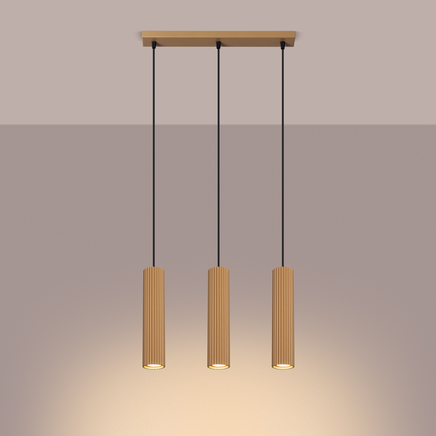Pendelleuchte KARBON 3L golden