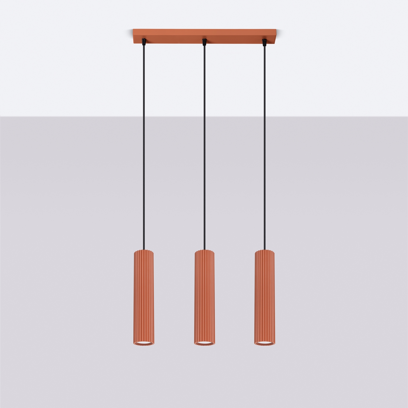 Pendelleuchte KARBON 3L roter Ocker