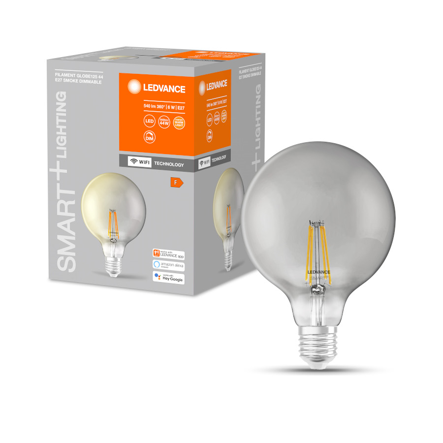 OSRAM SMART+ Globe 125 WiFi Rauch 230V E27 LED EQ44 2500K