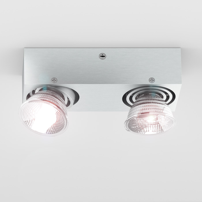 MARVEL kippbar Aluminium 230V GU10 2x50W
