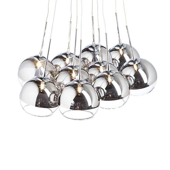 ASTRAL Pendelleuchte Chromglas/Klarglas 230V/12V G4 10x20W