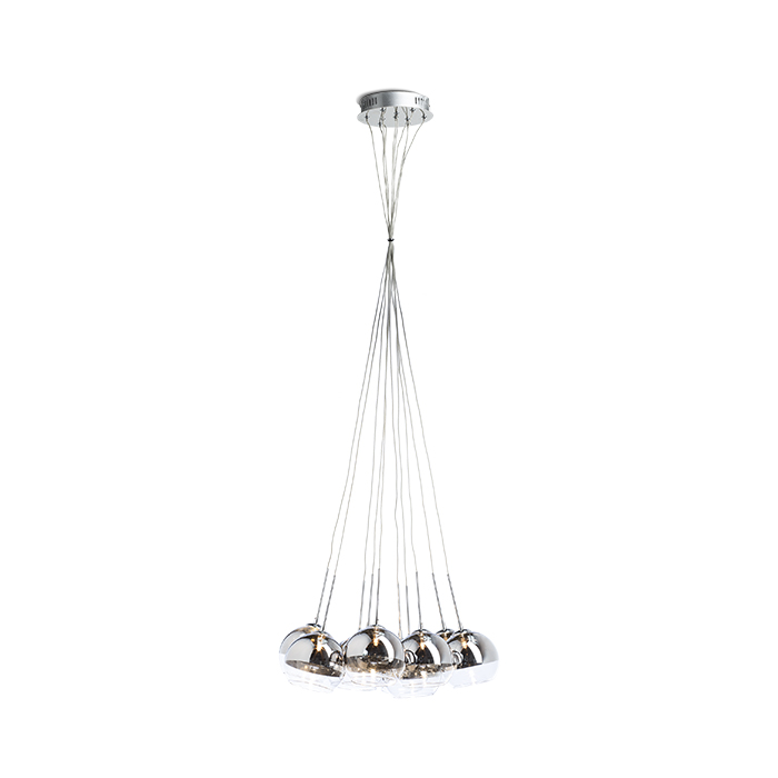 ASTRAL Pendelleuchte Chromglas/Klarglas 230V/12V G4 10x20W
