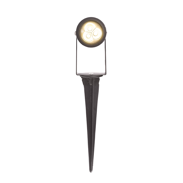 GUN mit Erdspieß schwarz 230V LED 3x1W 30° IP65 3000K