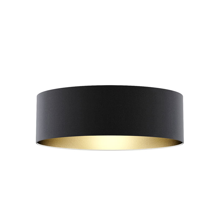 RON 60/19 Lampenschirm Polycotton schwarz/Goldene Folie max. 23W