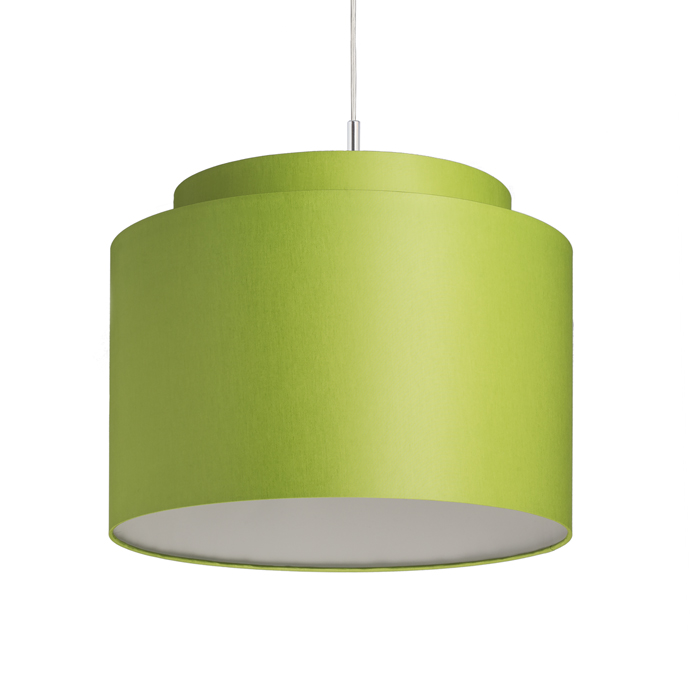DOUBLE 40/30 Lampenschirm Chintz Limete/weißes PVC max. 23W