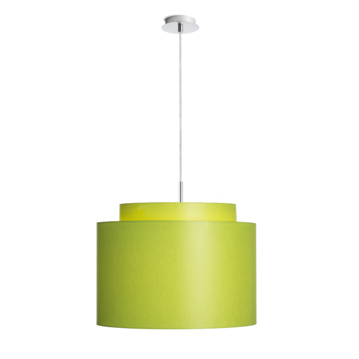 DOUBLE 40/30 Lampenschirm Chintz Limete/weißes PVC max. 23W