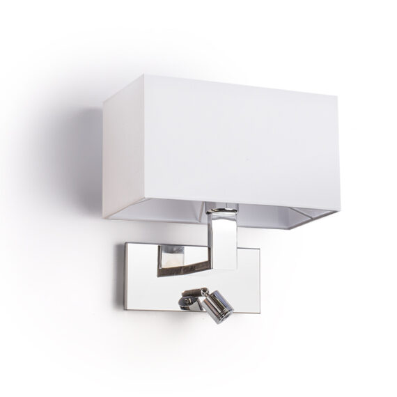 PLAZA Wandleuchte mit LED-Strahler weiß Chrom 230V LED E27 LED 15+3W  3000K