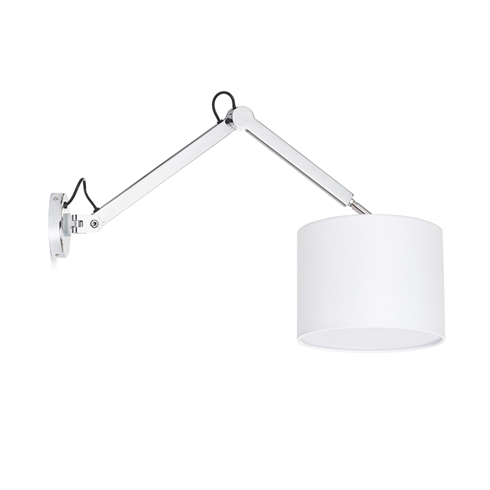 MADISON W Wandleuchte weiß Chrom 230V LED E27 15W