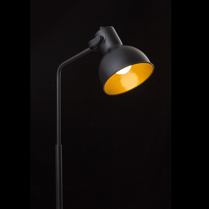 ROSITA Standleuchte schwarz/goldgelb 230V LED E27 11W
