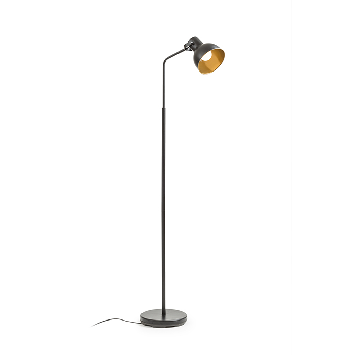 ROSITA Standleuchte schwarz/goldgelb 230V LED E27 11W