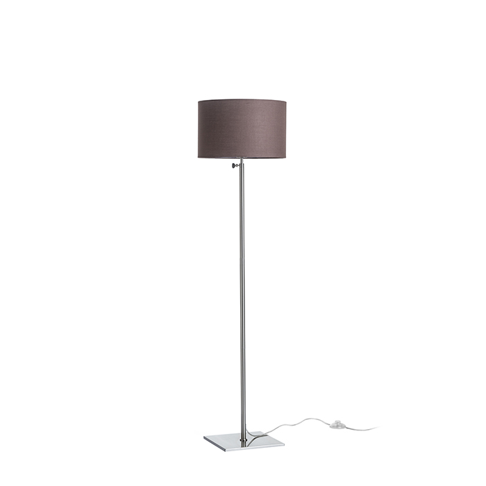EDIKA Standleuchte braun Mattnickel 230V LED E27 15W