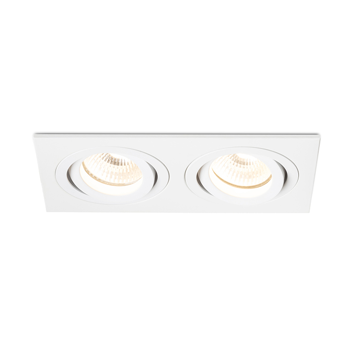 PASADENA GU10 SQ II Einbauleuchte weiß 230V LED GU10 2x7W