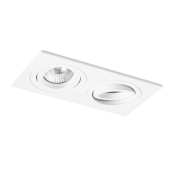 PASADENA GU10 SQ II Einbauleuchte weiß 230V LED GU10 2x7W