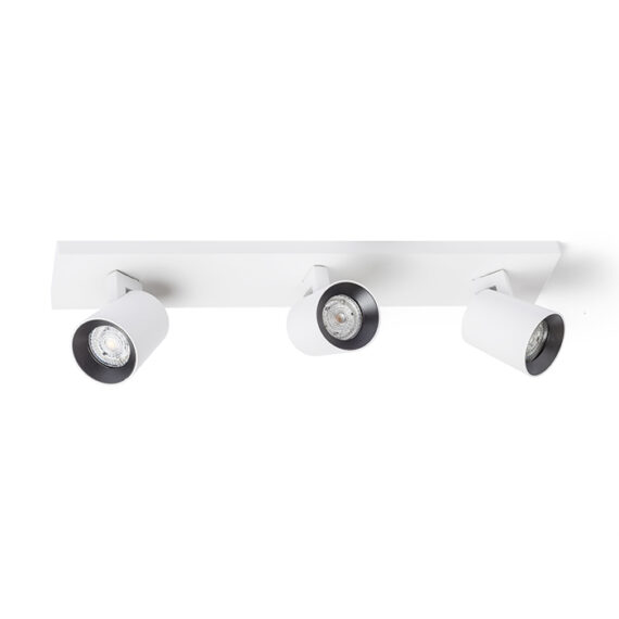 KENNY III Aufbauleuchte weiß/schwarz  230V LED GU10 3x8W