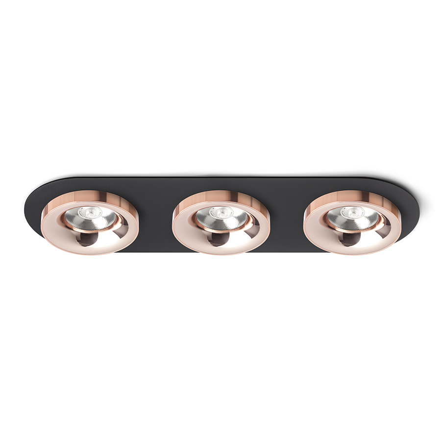 SHARM R III Einbauleuchte schwarz Kupfer/Kupfer 230V LED 3x10W 24° 3000K