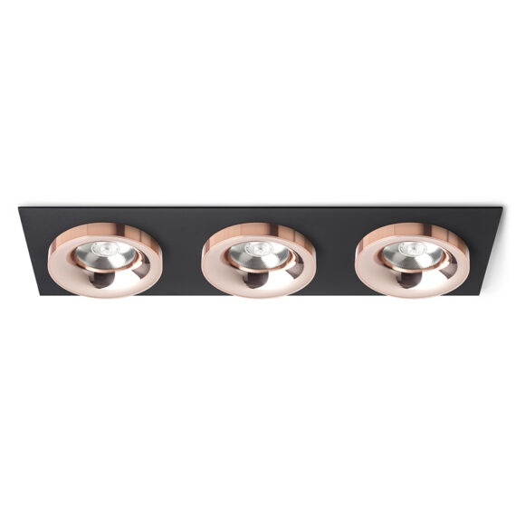 SHARM SQ III Einbauleuchte schwarz Kupfer/Kupfer 230V LED 3x10W 24°  3000K