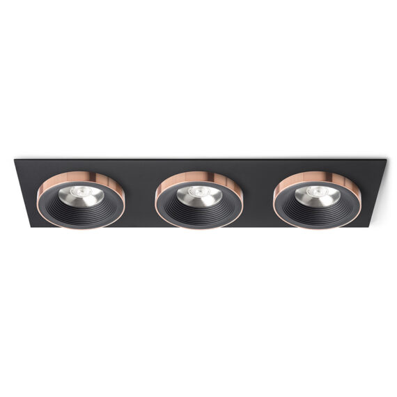 SHARM SQ III Einbauleuchte schwarz/schwarz Kupfer 230V LED 3x10W 24°  3000K