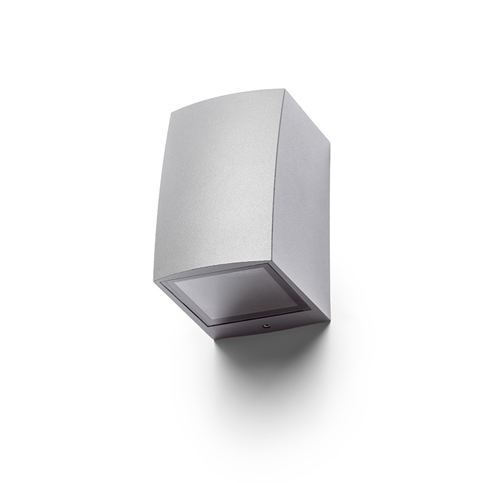 SELMA Wandleuchte silbergrau 230V LED GU10 8W IP54
