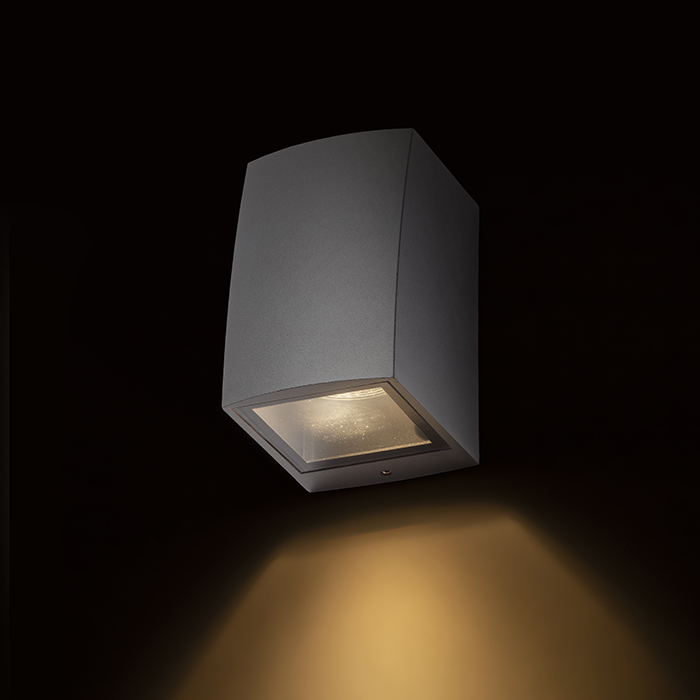 SELMA Wandleuchte silbergrau 230V LED GU10 8W IP54
