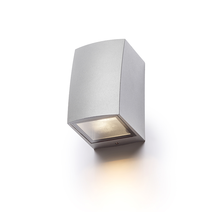 SELMA Wandleuchte silbergrau 230V LED GU10 8W IP54