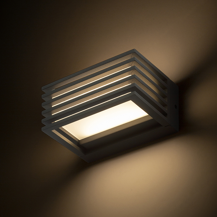 CLAIRE 14 Wandleuchte anthrazitgrau milchfarbenes Acryl 230V LED 6W IP54 3000K