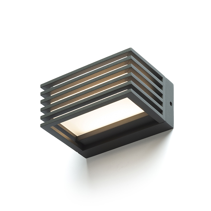 CLAIRE 14 Wandleuchte anthrazitgrau milchfarbenes Acryl 230V LED 6W IP54 3000K