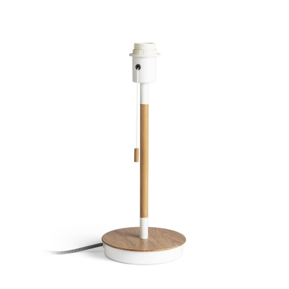 KEITH Tischständer mit USB weiß Buche 230V LED E27 15W