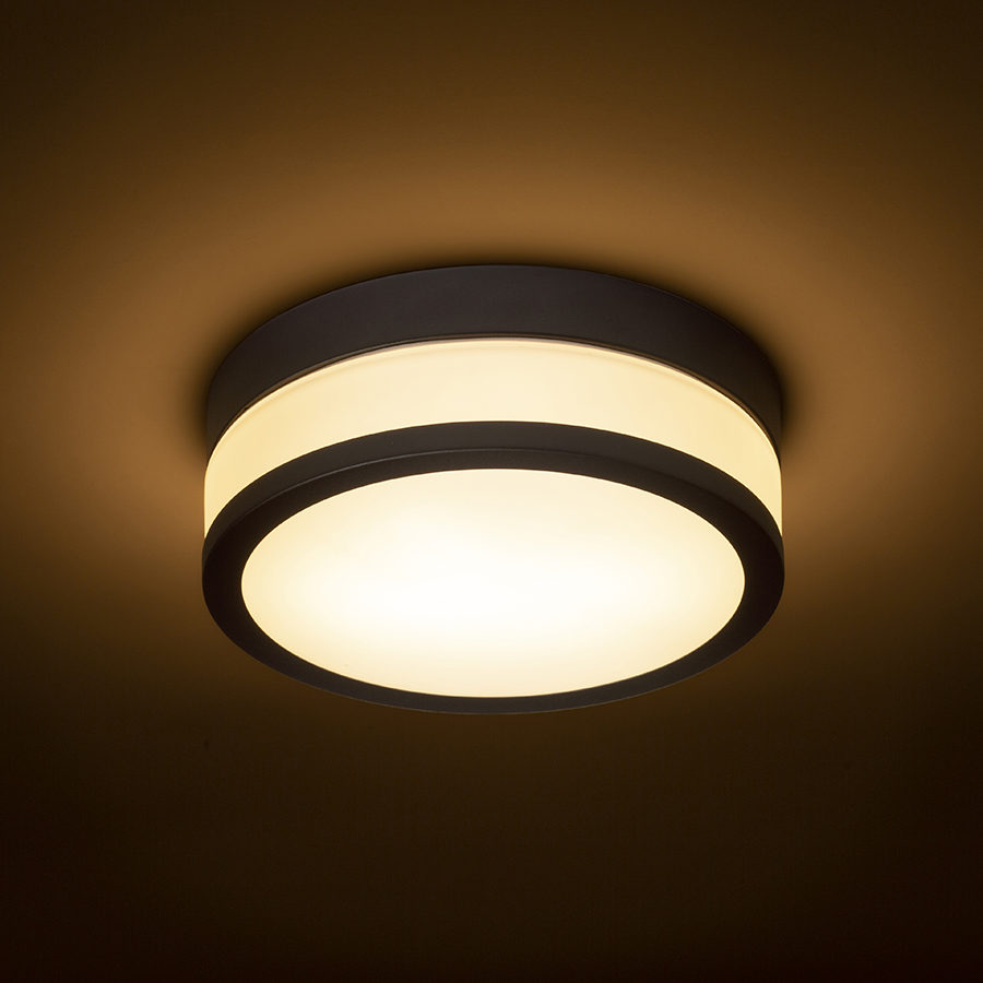 CIRA LED 23 Deckenleuchte Opalglas/schwarz 230V LED 12W IP44 3000K