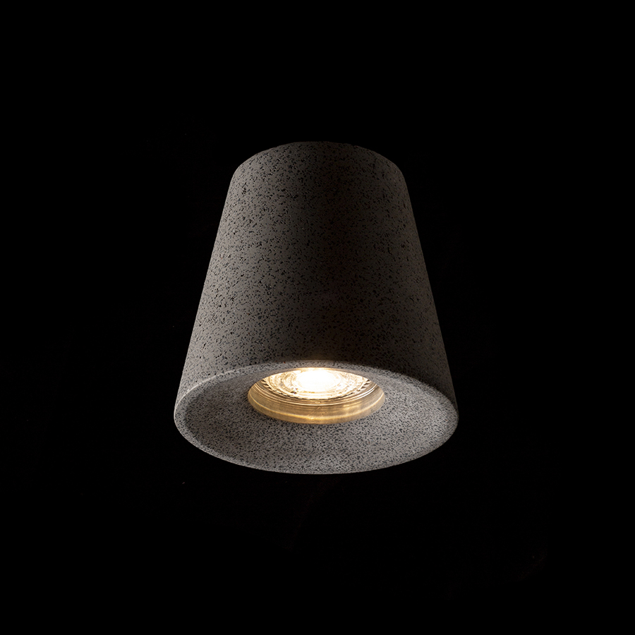 VOLCA Deckenleuchte Beton/Dekor Dunkelgranit 230V LED GU10 5W
