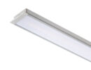 LED PROFILE A Einsenkung 1m  Aluminium/milchfarbenes Acryl
