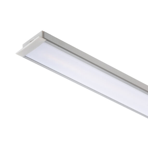 LED PROFILE A Einsenkung 1m  Aluminium/milchfarbenes Acryl
