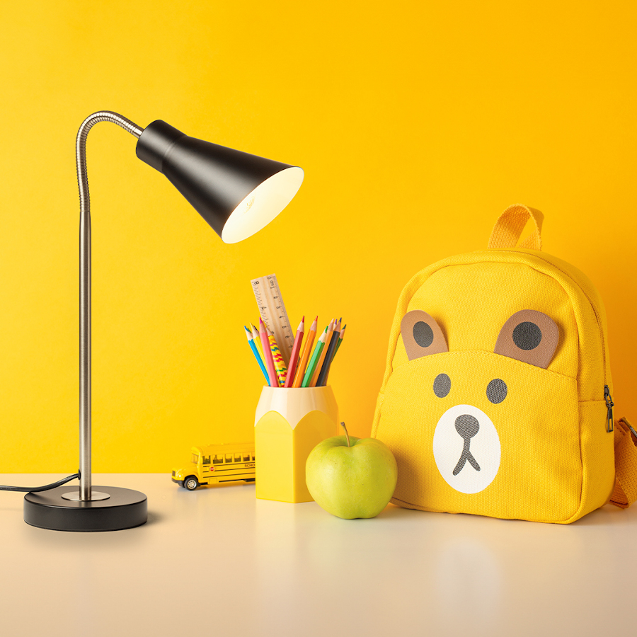 ANIKA Tischleuchte matt schwarz Mattnickel 230V LED E27 15W