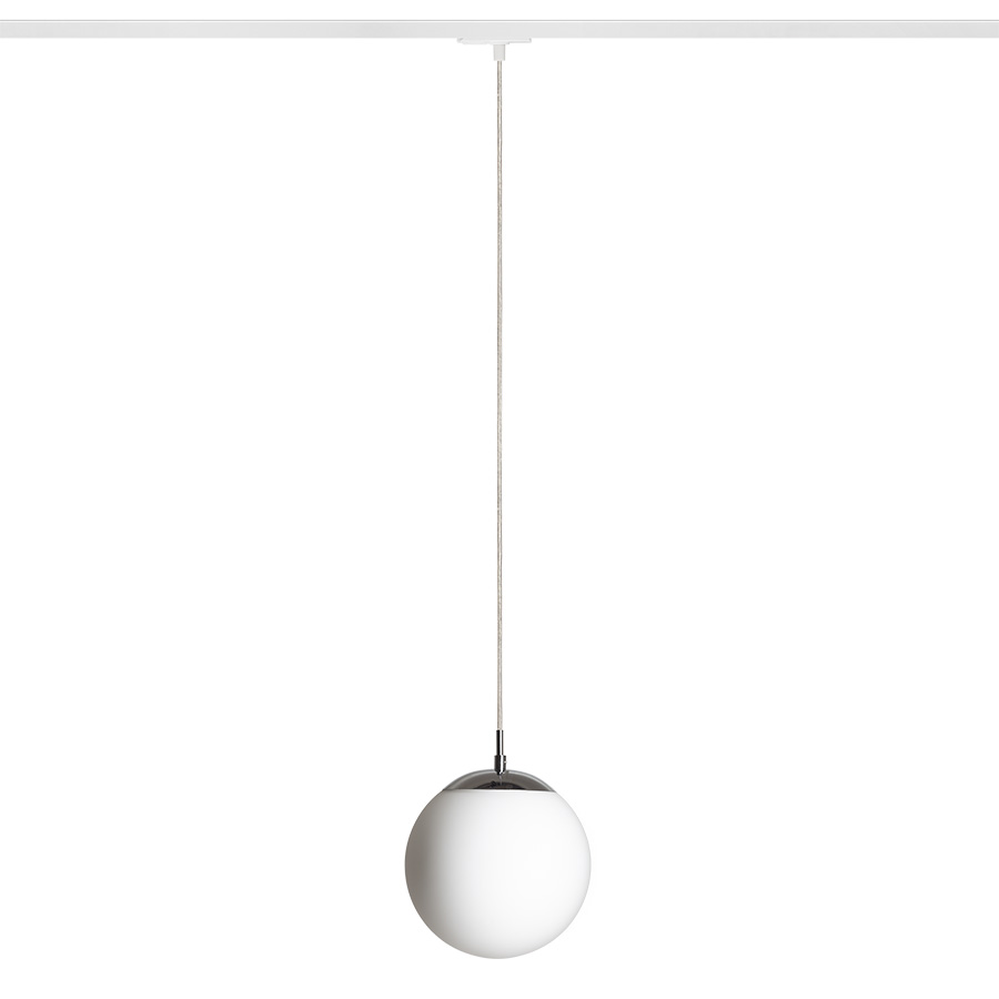 LUNA 20 für 1-Phasen-Stromschiene Opalglas/Chrom 230V LED E27 11W