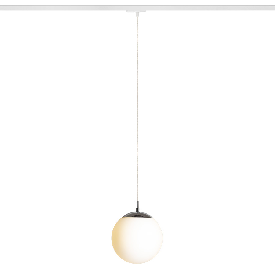 LUNA 20 für 1-Phasen-Stromschiene Opalglas/Chrom 230V LED E27 11W
