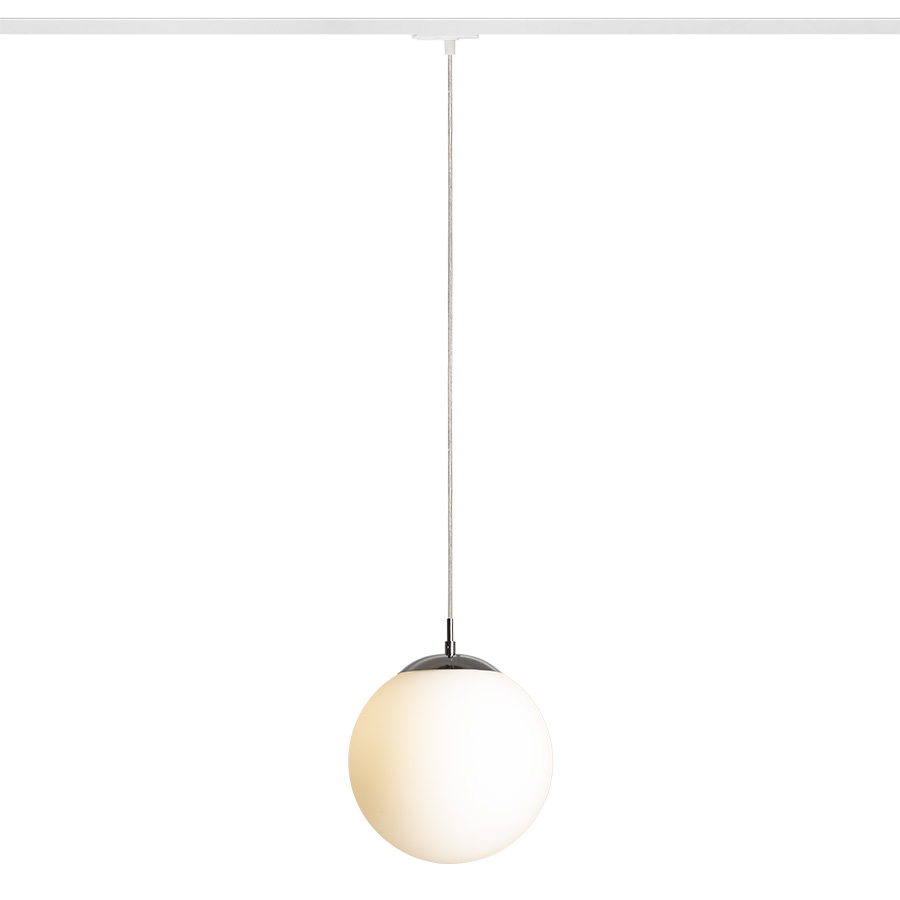 LUNA 25 für 1-Phasen-Stromschiene Opalglas/Chrom 230V LED E27 15W