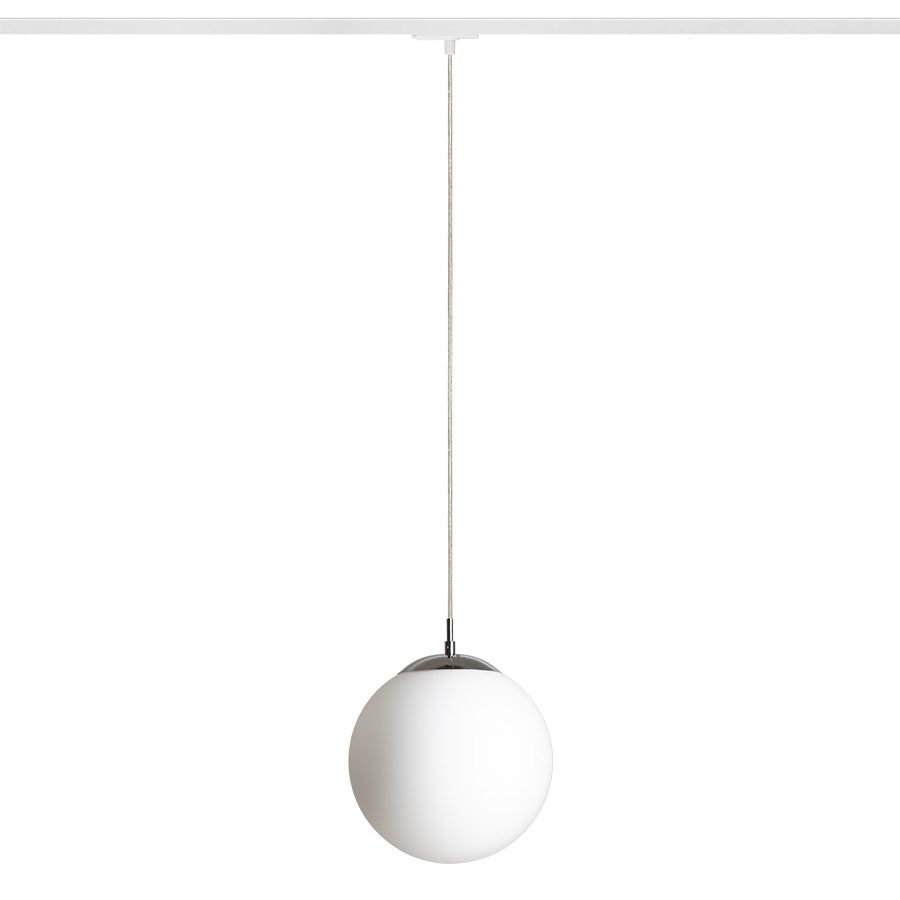 LUNA 25 für 1-Phasen-Stromschiene Opalglas/Chrom 230V LED E27 15W