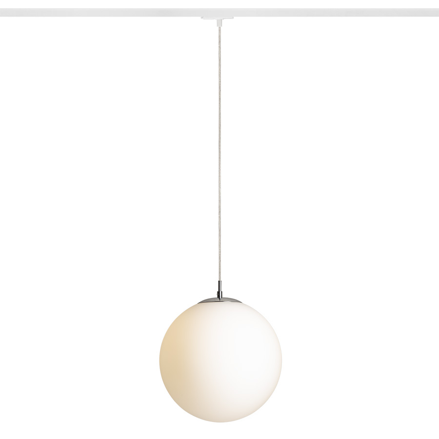 LUNA 30 für 1-Phasen-Stromschiene Opalglas/Chrom 230V LED E27 15W