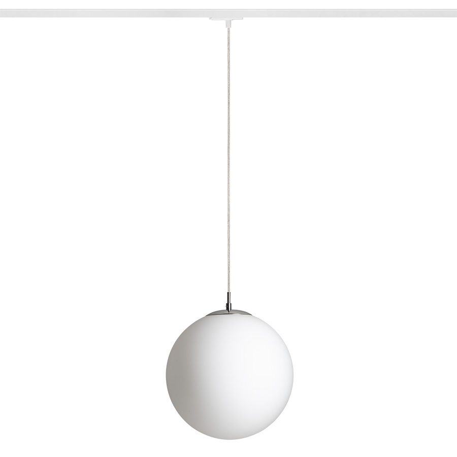 LUNA 30 für 1-Phasen-Stromschiene Opalglas/Chrom 230V LED E27 15W