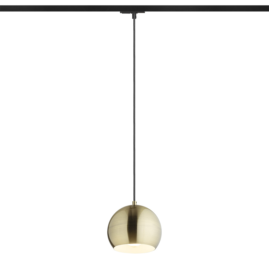 AGNETA für 1-Phasen-Stromschiene Pendelleuchte Gebürstes Messing 230V LED E27 11W