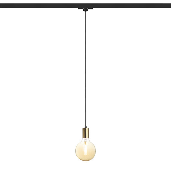 ARAQ für 3-Phasen-Stromschiene Pendelleuchte  Gebürstes Messing/schwarz 230V LED E27 15W