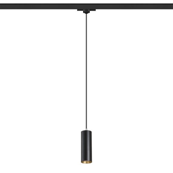 MAVRO für 3-Phasen-Stromschiene Pendelleuchte schwarz/goldgelb 230V LED 12W 38° 3000K