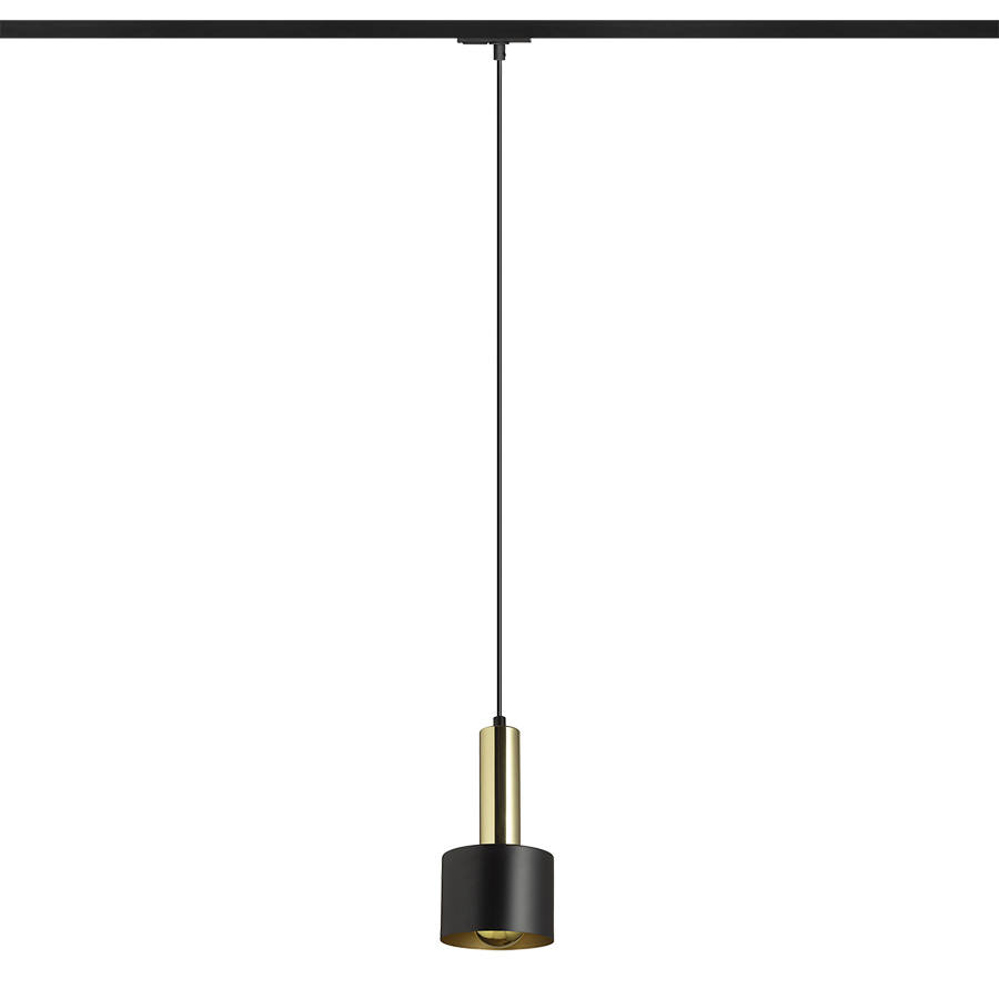 GIULIA 12 für 1-Phasen-Stromschiene schwarz/goldbraun Messing 230V LED E27 11W