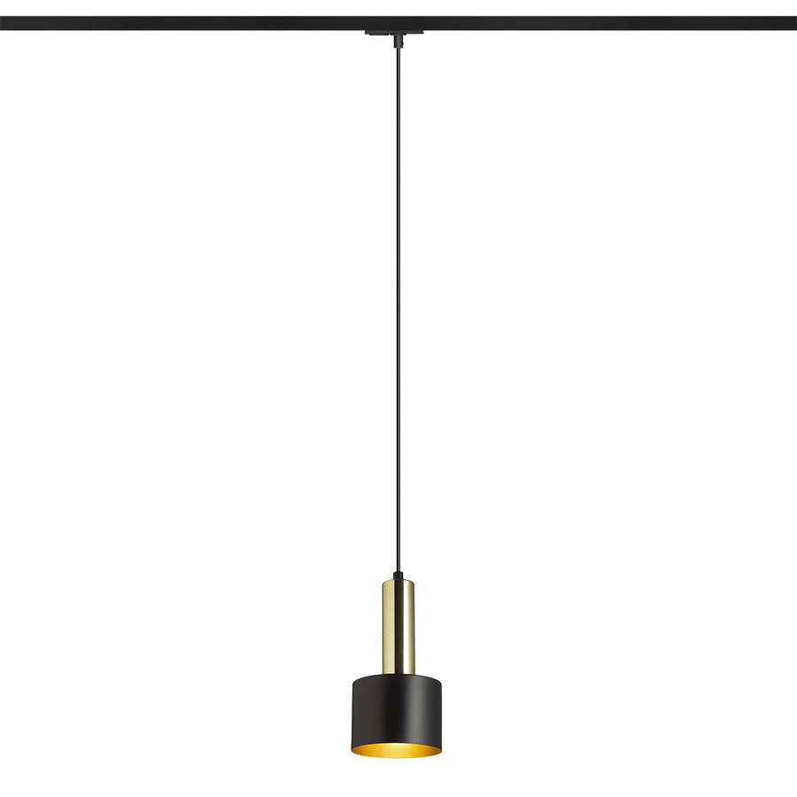 GIULIA 12 für 1-Phasen-Stromschiene schwarz/goldbraun Messing 230V LED E27 11W