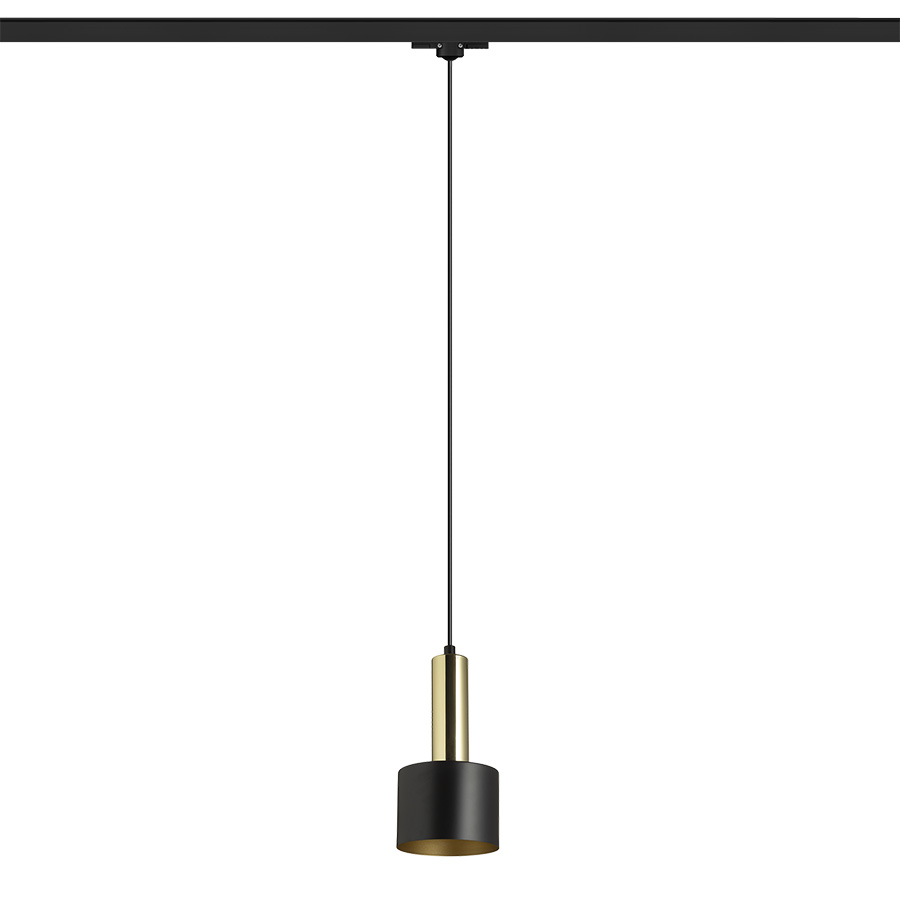 GIULIA 12 für 3-Phasen-Stromschiene schwarz/goldbraun Messing 230V LED E27 11W